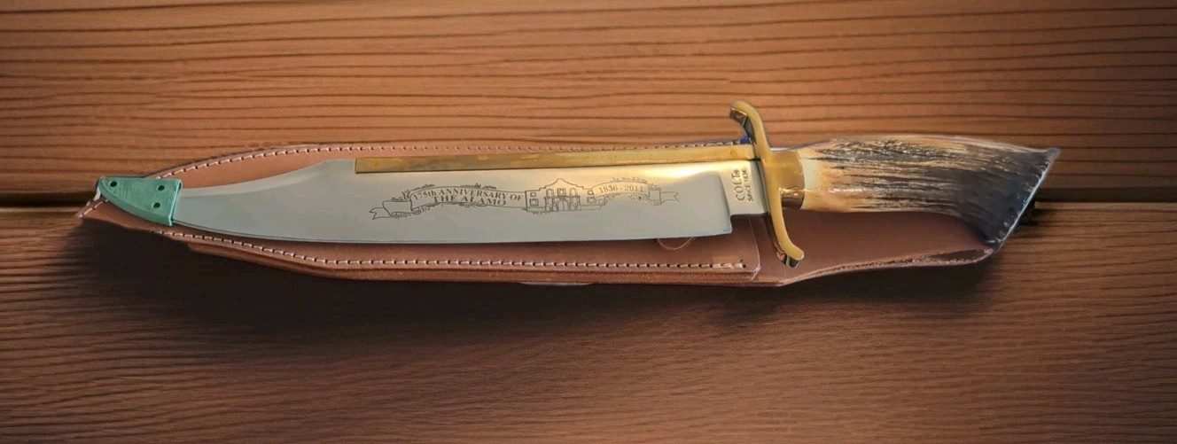 NIB RARE COLT CT800 ALAMO 175TH Anniversary Bowie Knife STAG Handle
