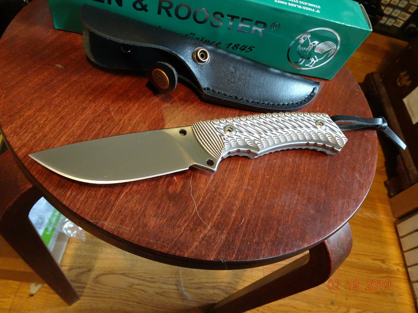 9″ OVERALL HEN & ROOSTER ECLIPSE FIXED BLADE KNIFE 1095 S.S.BLADE G10 HANDLE