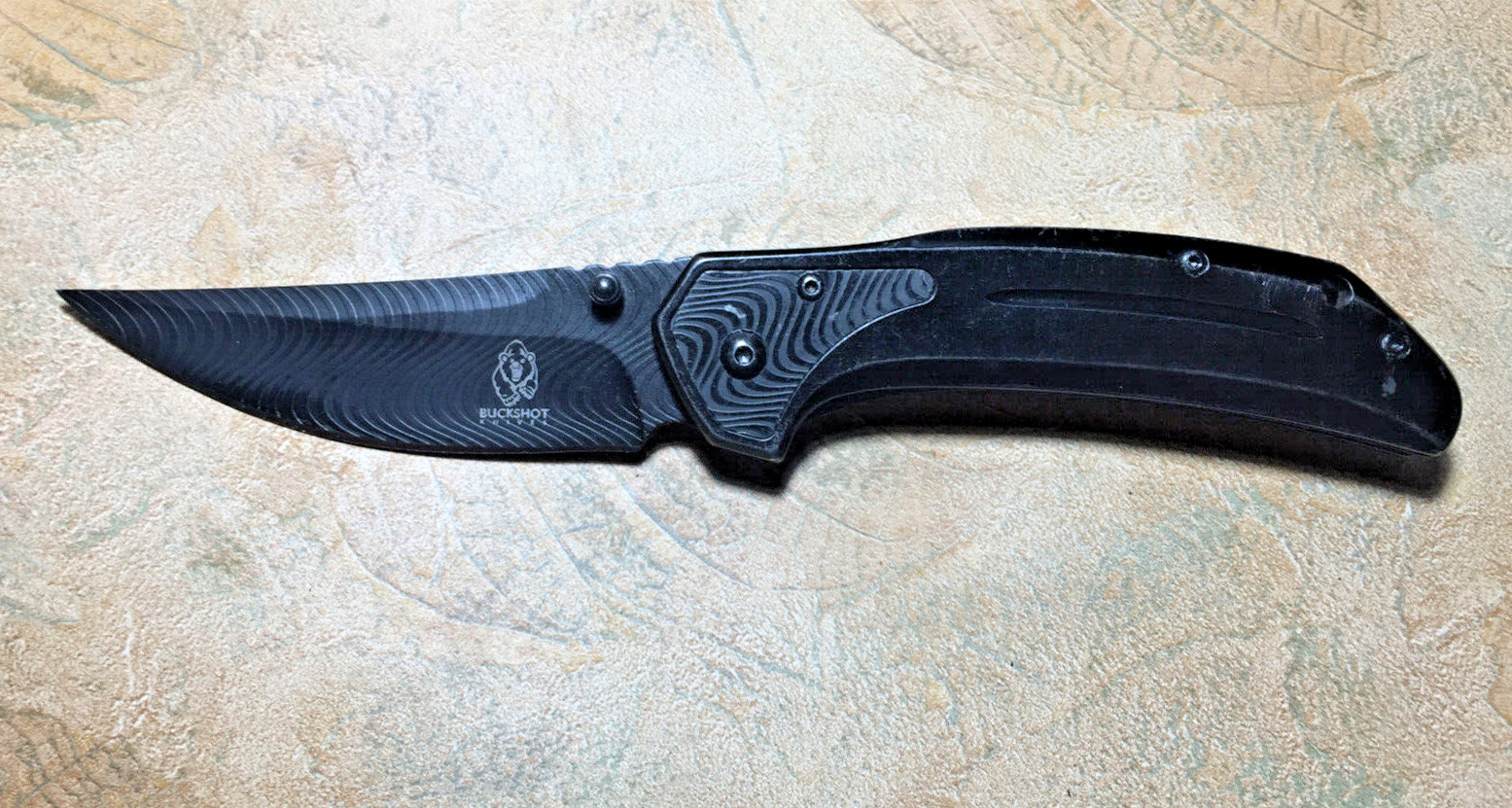 Buckshot Spring-Assisted Folding Knife | 3.5″ Blade Black Tactical Combat EDC