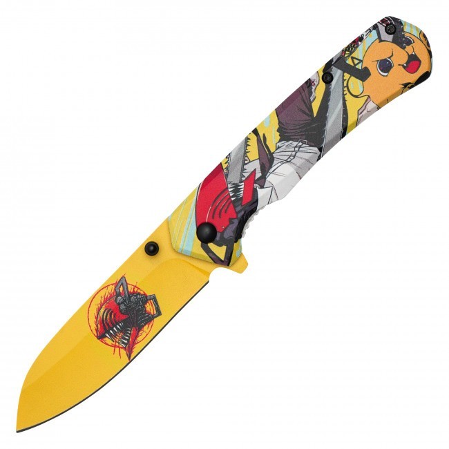 8″ Denji & Pochita 3-D Printed Graphic Spring Assisted Pocket Knife w/clip