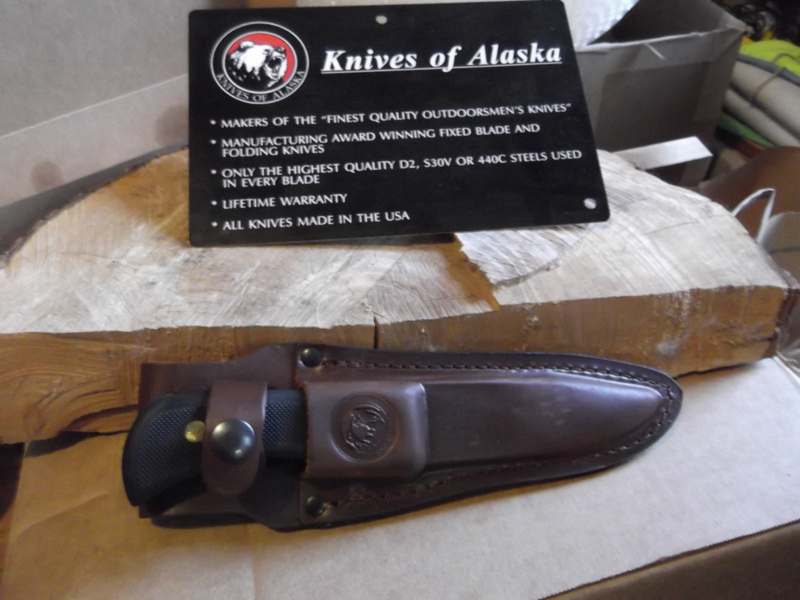 KNIVES OF ALASKA 8 1/2″ TREKKER ELK HUNTER SUREGRIP BLACK HANDLE D2 BLADE 161FG