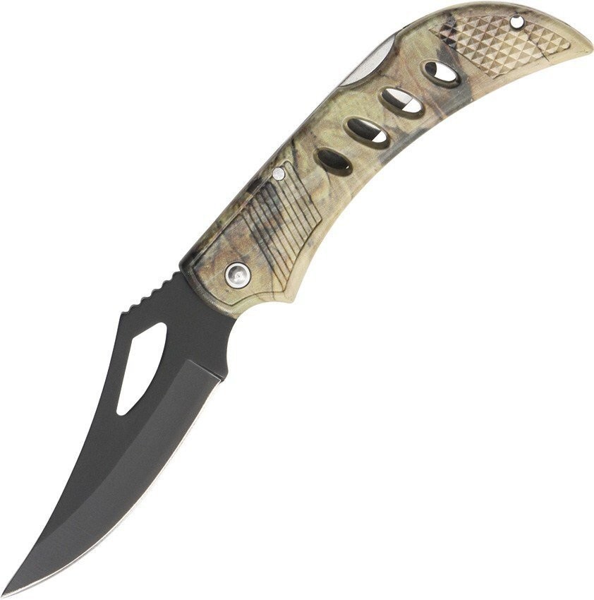China Made Lockback 3 1/4″ Stainless Black Coated Clip Point Blade Knife- 210875