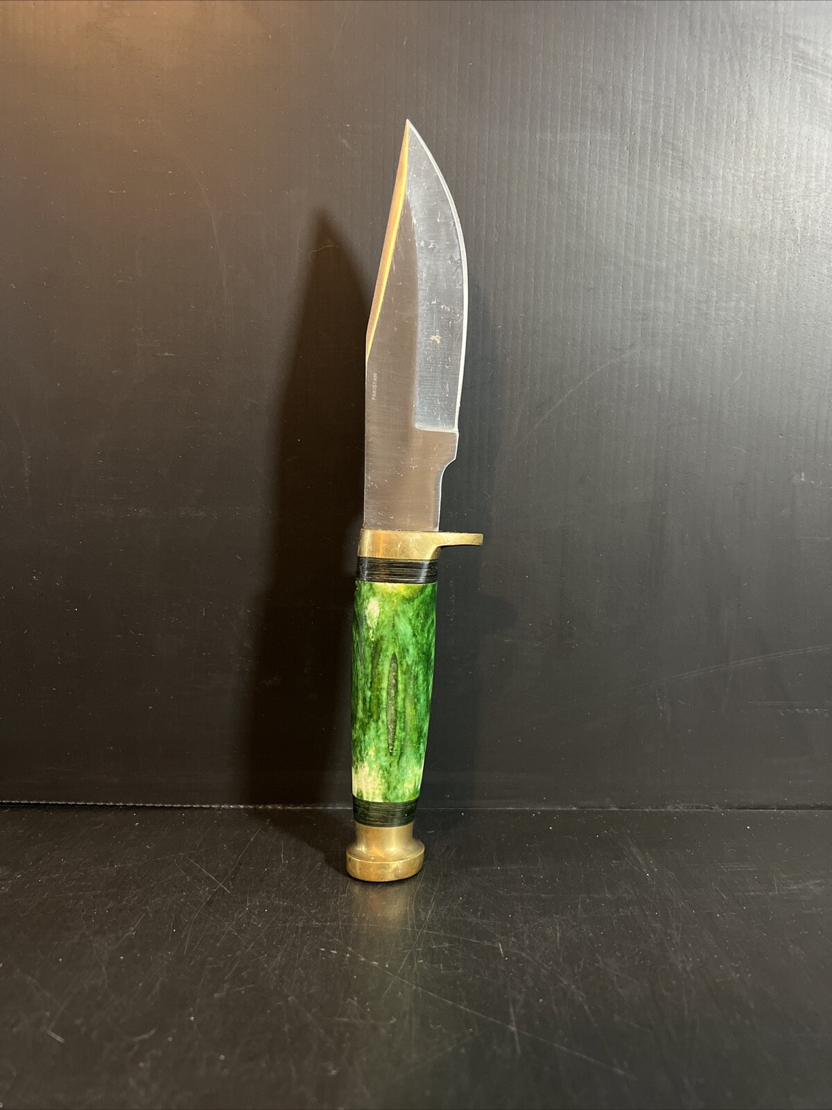 Vintage Chipaway cutlery 5 inch Green bone hunting fixed blade knife W/ Sheath
