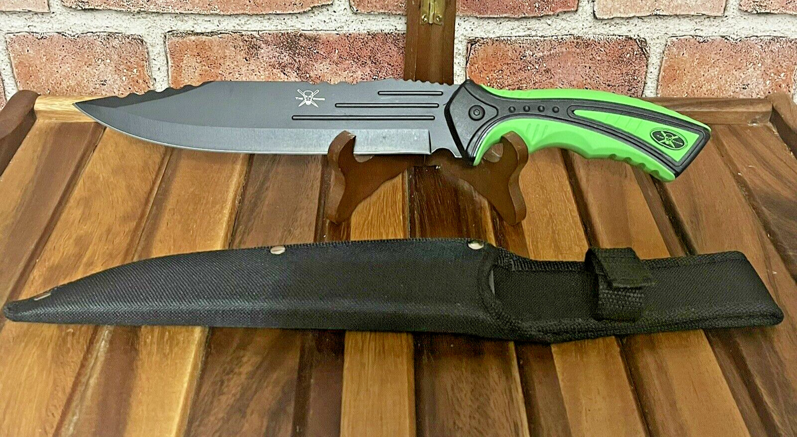 Tactical 13″ Fixed Blade Survival Knife + Sheath Hunting Sport Fishing Collector