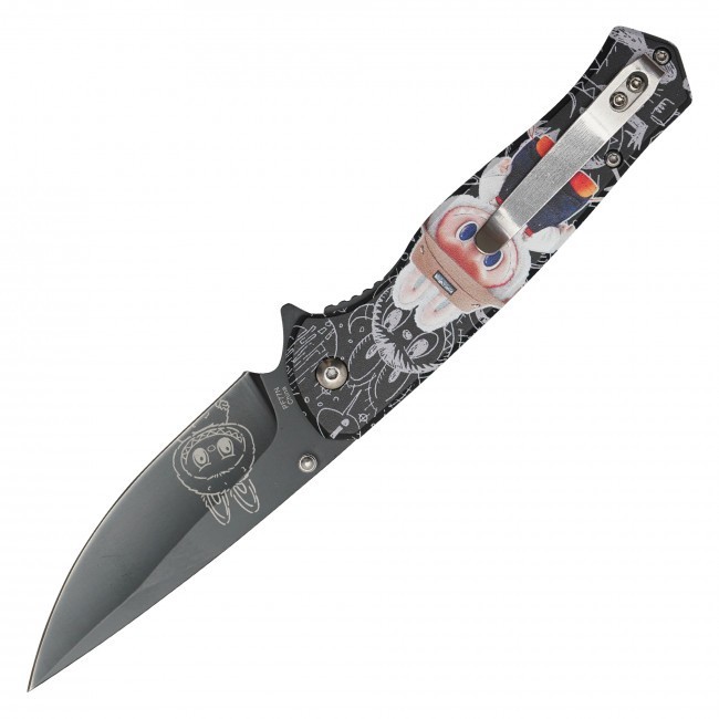 8” Labubu Cute 3-D Printed Graphic Spring Assisted Pocket Knife w/ Clip
