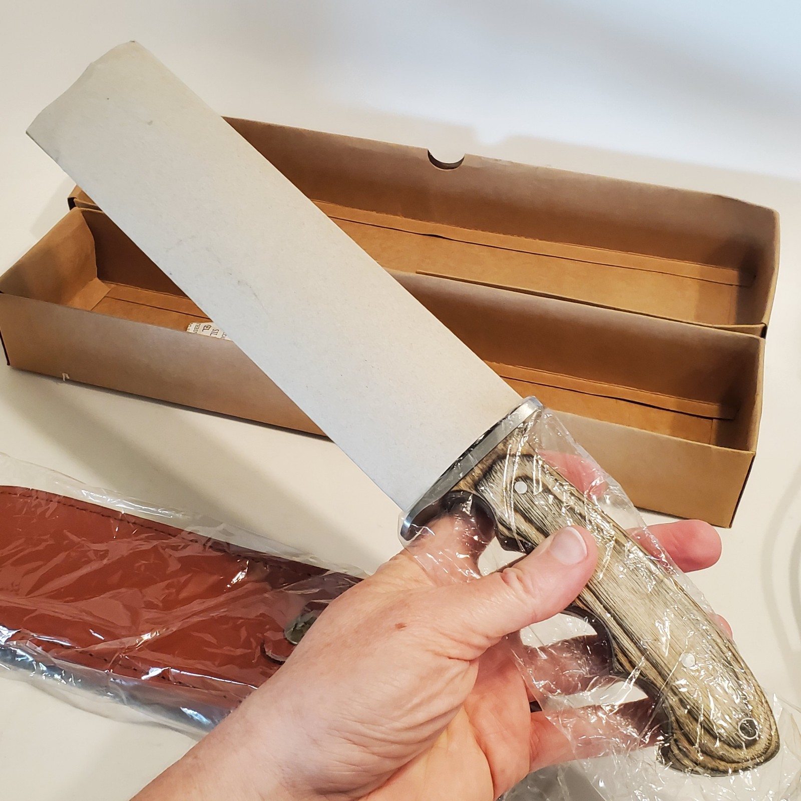 NEW Elk Ridge ER-438-SO Fixed Blade 8.75″ / 14″ Bowie Knife Leather Sheath *READ
