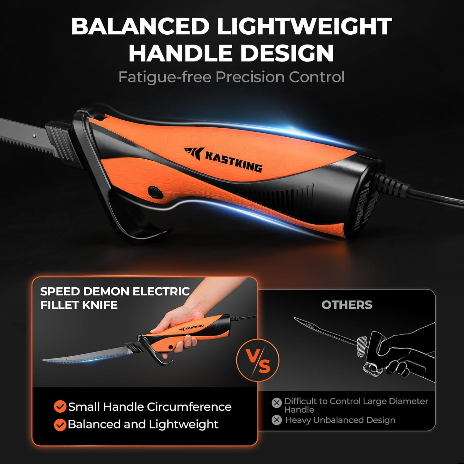 Kastking Speed Demon 110V Electric Fillet Knife, Precision Cut with High Torque