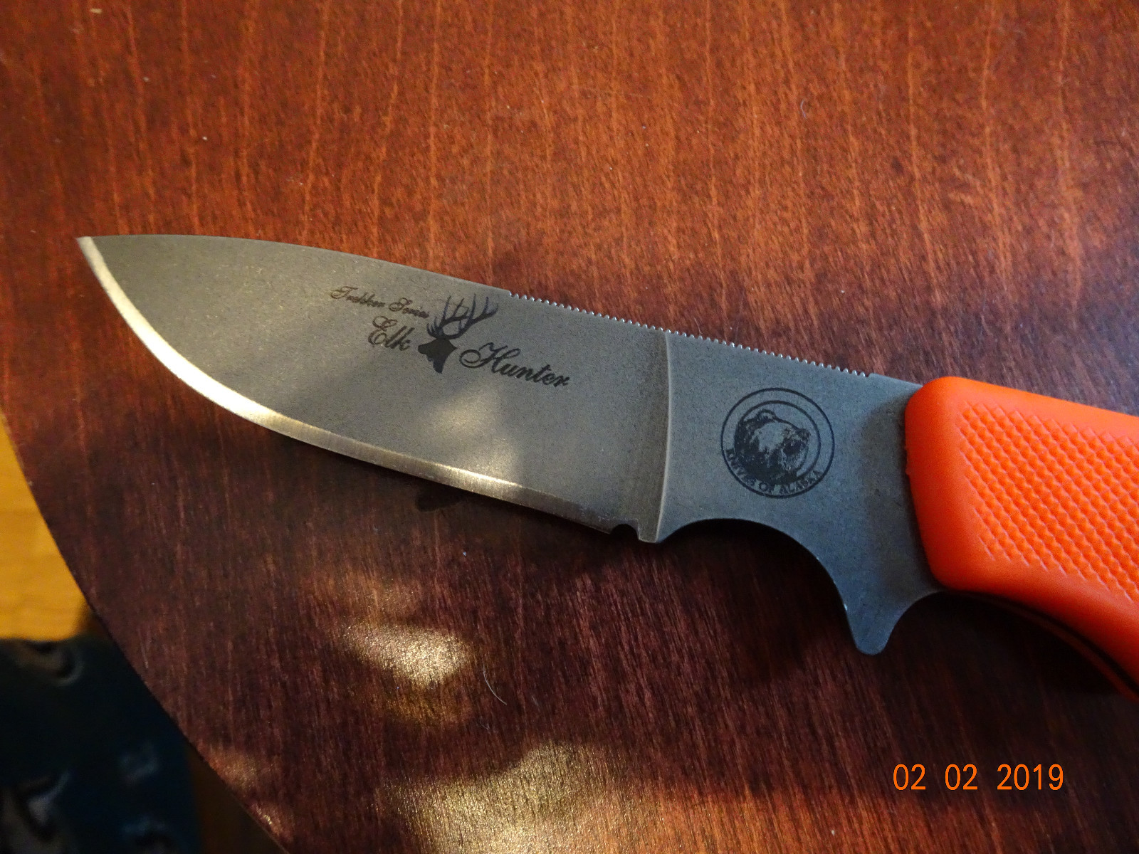 KNIVES OF ALASKA 8 1/2″177FG TREKKER ELK HUNTER ORANGE SUREGRIP HANDLE D2 BLADE