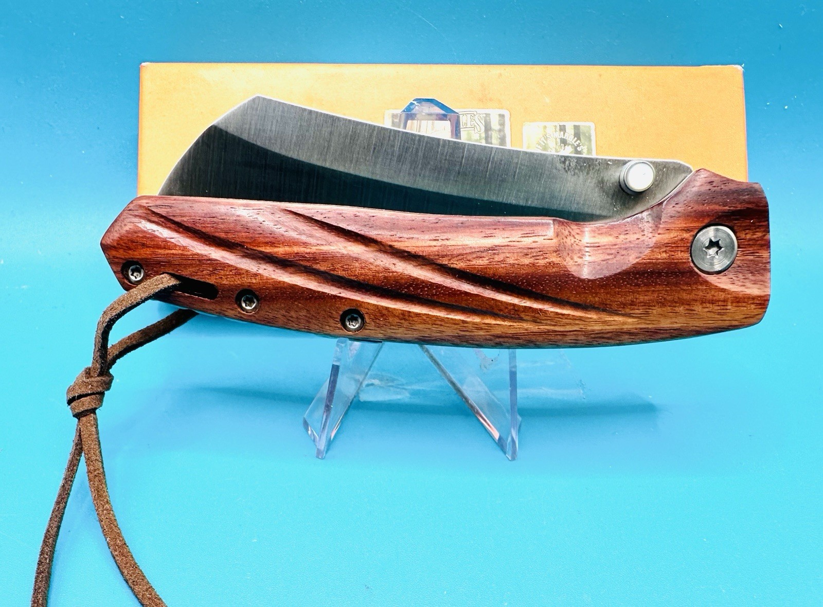 Marbles MR563 Folding Knife 3.25”Sheepsfoot D2 Steel Blade Sculpted Wood Handle