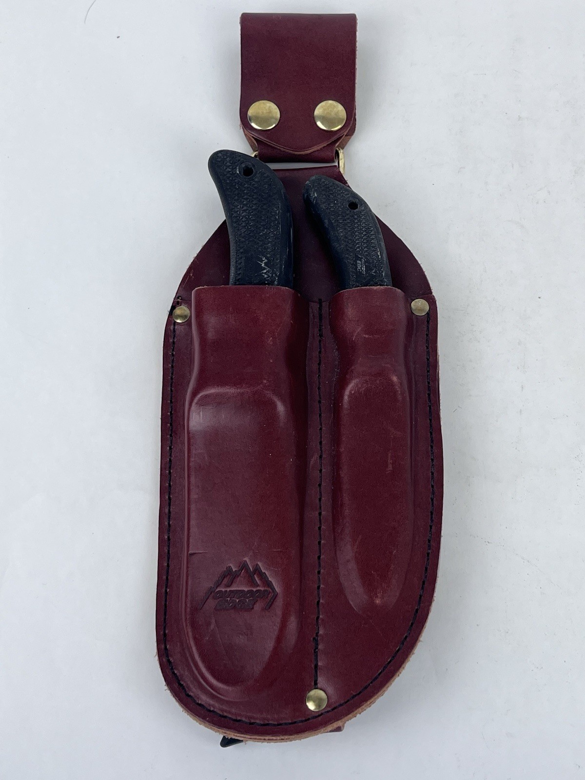 Outdoor Edge Kodi Pak Knife Set in Leather Sheath – Skinner, Caper, Saw
