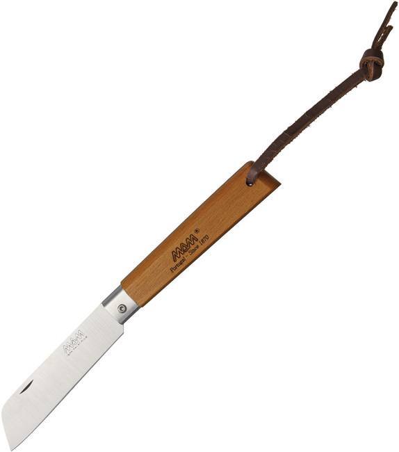 MAM Operario Brown Beechwood Stainless Folding Knife – 2042 SILVER RING W/BOX