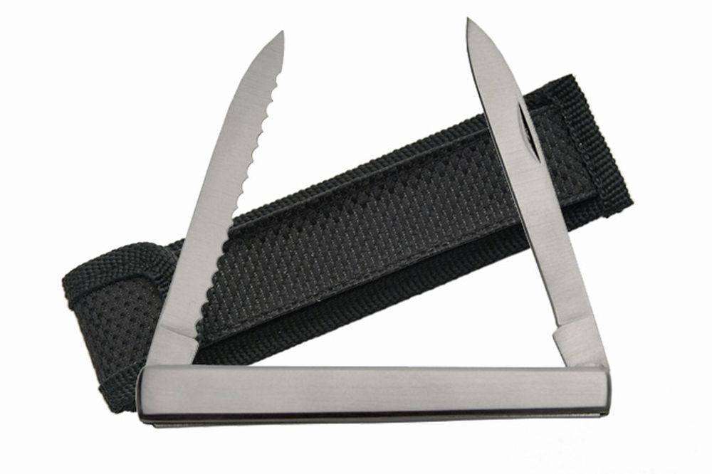 NEW Folding Knife Fruit Sampler 4.5″ Stainless Steel 2-Blade Case Included