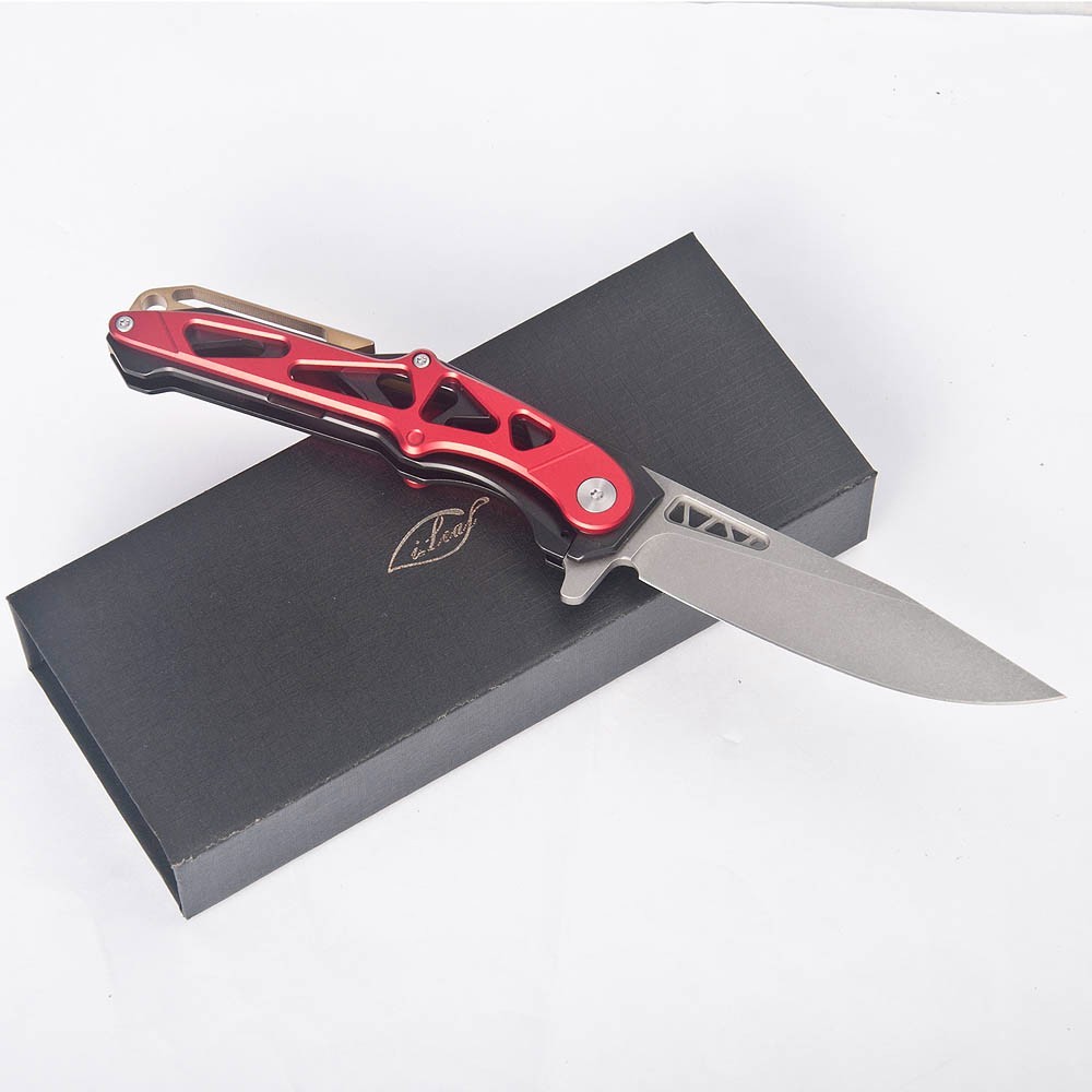 2pcs Pocket Knife, D2 Steel blade Aluminum Alloy Handle with Extra EDC Knife