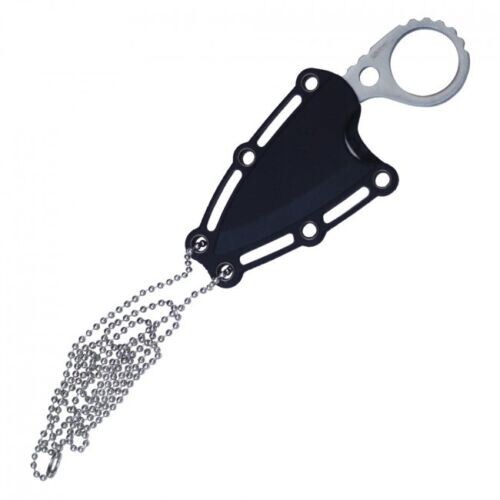 Wartech 4.25″ Tactical Stainless Silver Skull Neck Knife w/ Sheath & Ball Chain
