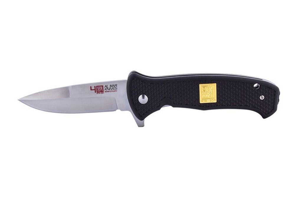 Al Mar 40th Anniversary Sere Linerlock Folding Knife D2 Steel Black FRN -AMK9202
