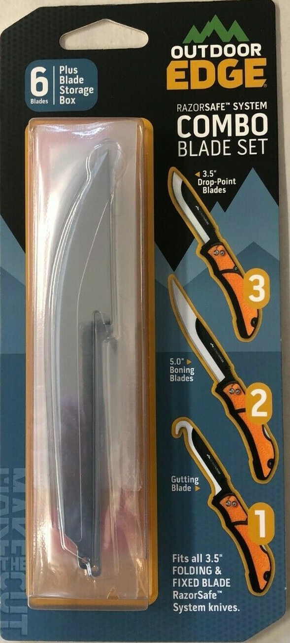 Outdoor Edge 3.5″ Razorsafe System Blade Combo Set 6 Replacement Blades RRC-6