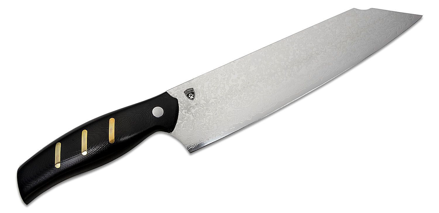 Olight Oremake Sh Kitchen Knife 8″ Damascus Blade, G10 Handle, Brass Inla