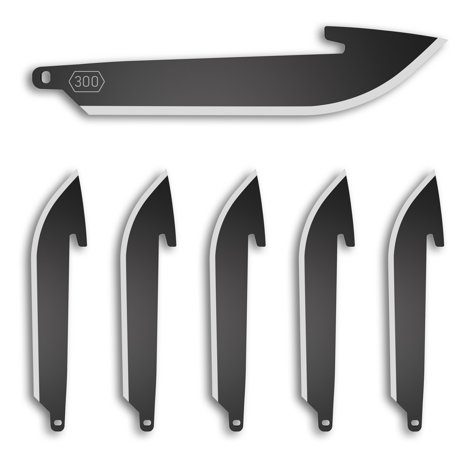Outdoor Edge Razor EDC Blades Plain 3″ Blades Drop Point Black 6 Pack RR30K-6C