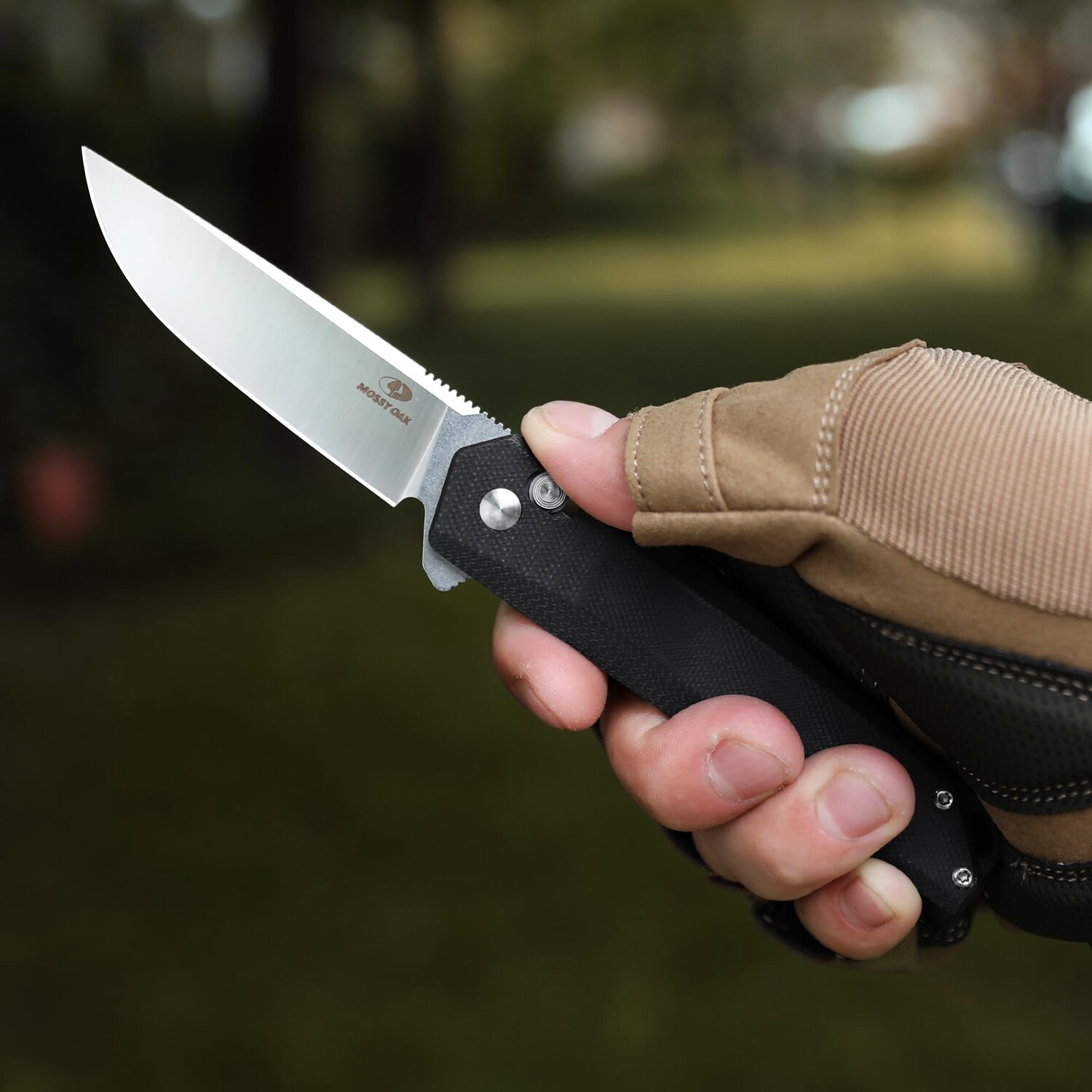 MOSSY OAK Pocket Folding Knife, 3.5-Inch D2 Steel Drop Point Blade G10 Handle