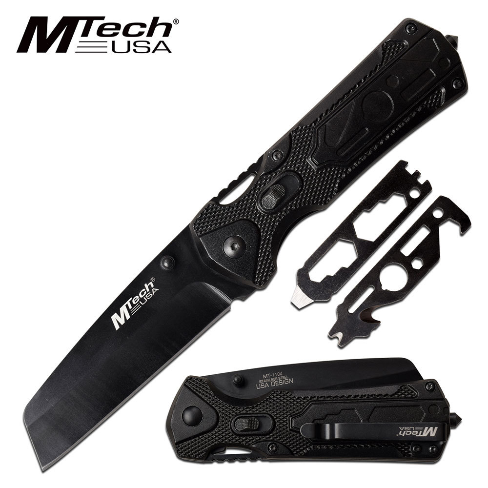 Folding Knife | Mtech 3.5″ Black Sheepsfoot Blade Utility Multi-Tool