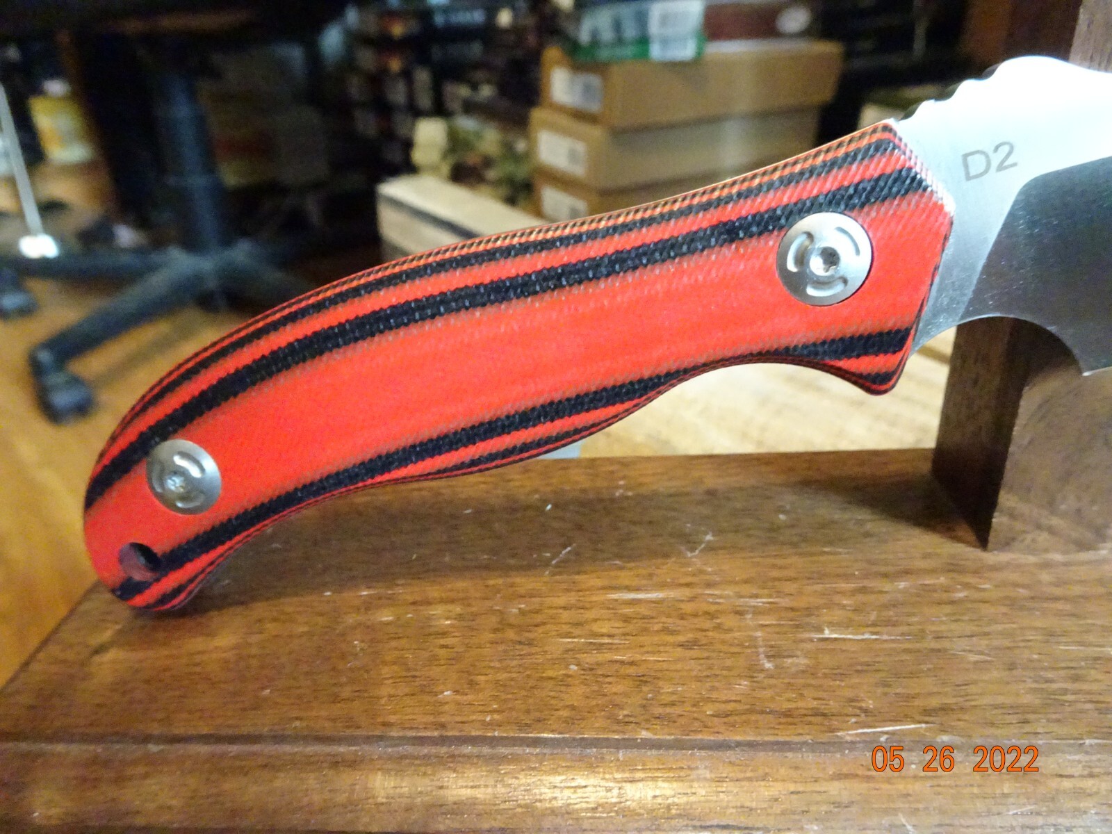 8.5″ SLING BLADE RED & BLACK DO-ALL FIXED BLADE KNIFE D2 BLADE G-10 HANDLE NY S