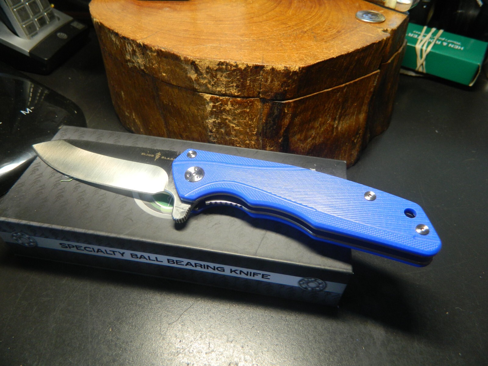 NEW 4.75″ SLING BLADE LOCKING FOLDER BLADE D2 TOOL STEEL G10 BLUE HANDLE 50BLG10