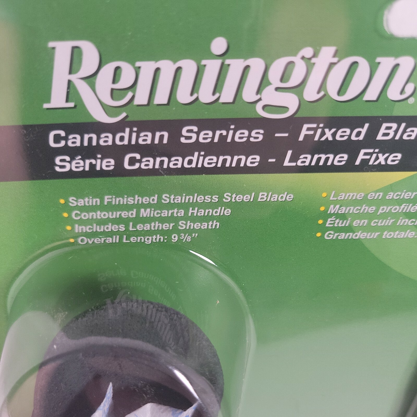 Remington Canadian Series Fixed Blade Knife. 9-3/8″ OAL, 4-1/2″ Drop Point Blade