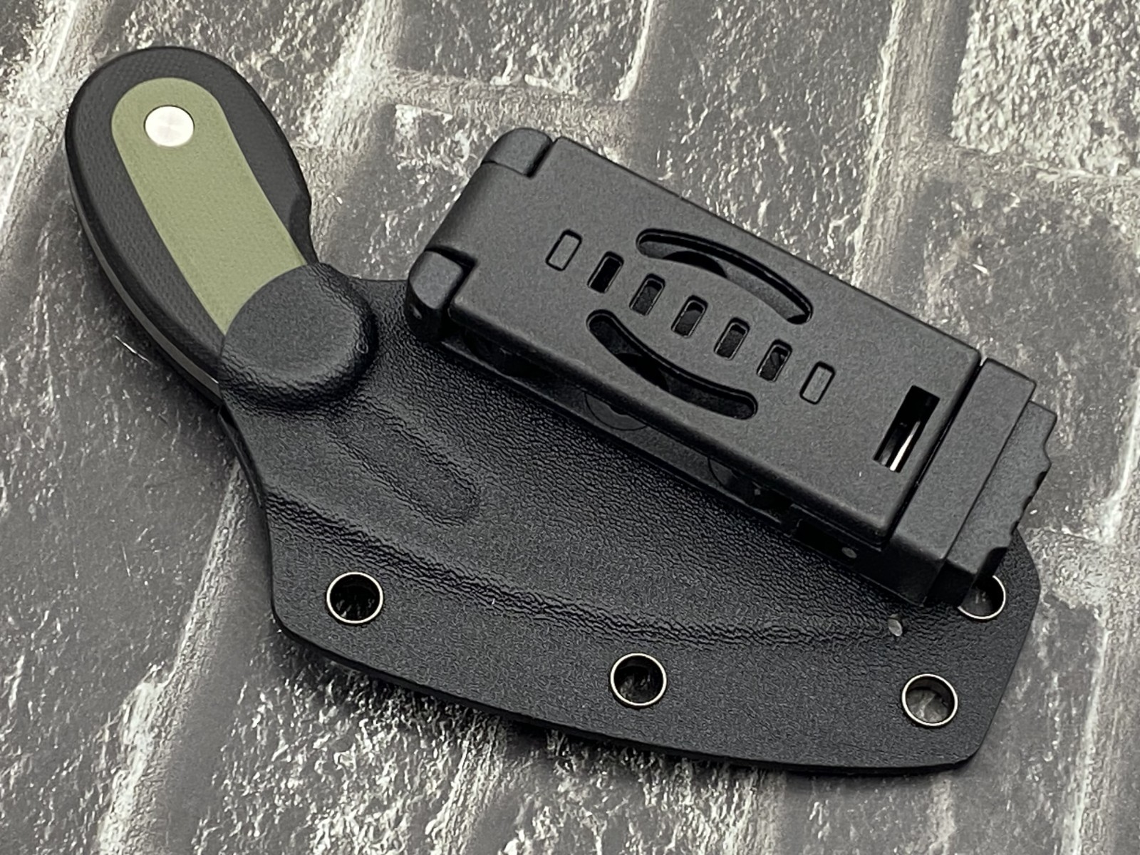 TwoSun TS545-D2-SW EDC D2 Blade G10 Handle Fixed Blade Kydex Belt Sheath Knife