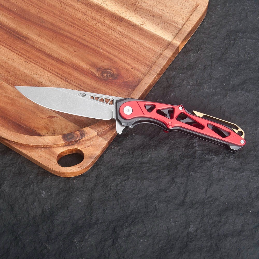 2pcs Pocket Knife, D2 Steel blade Aluminum Alloy Handle with Extra EDC Knife