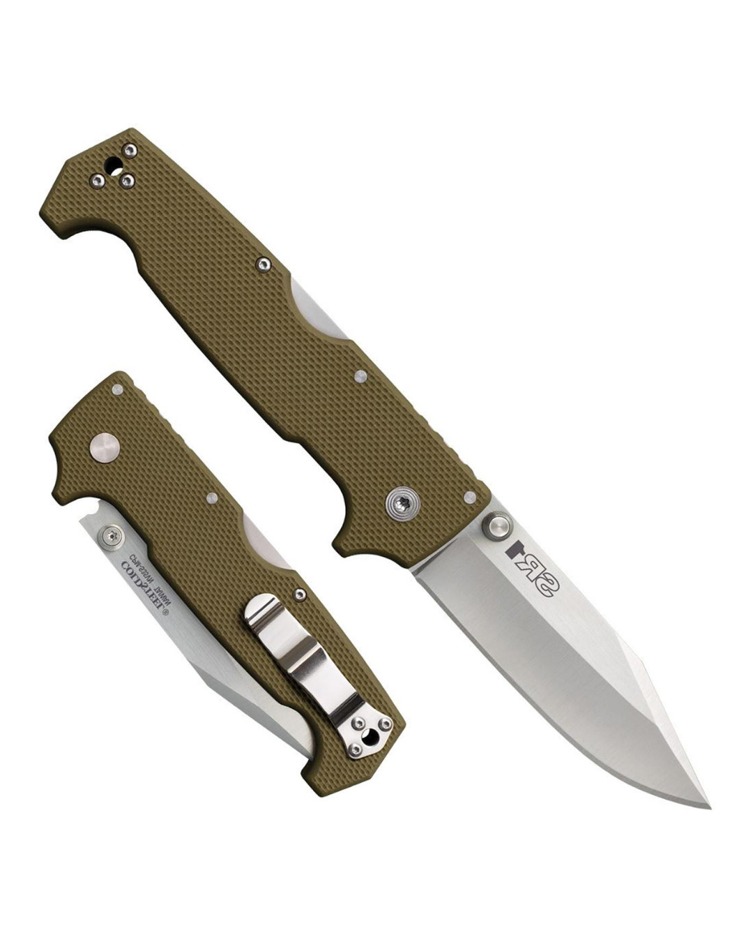 Cold Steel SR1 S35VN Steel 4″ Clip Point Blade G-10 Handle Folding Knife with…