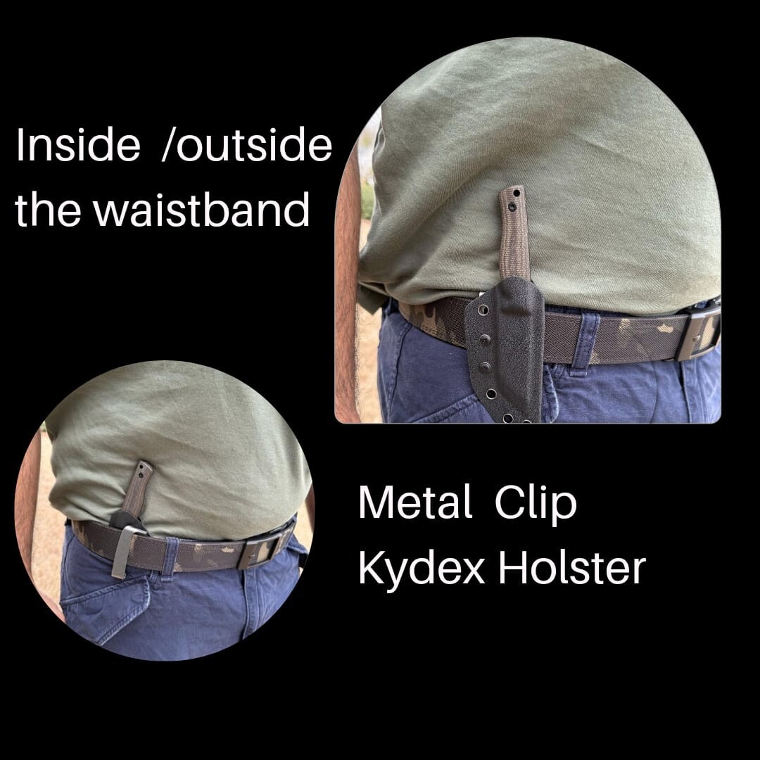 B-14 Full Tang, 3D Micarta Scales, EDC With Kydex Sheath for Hunting and Outdoor