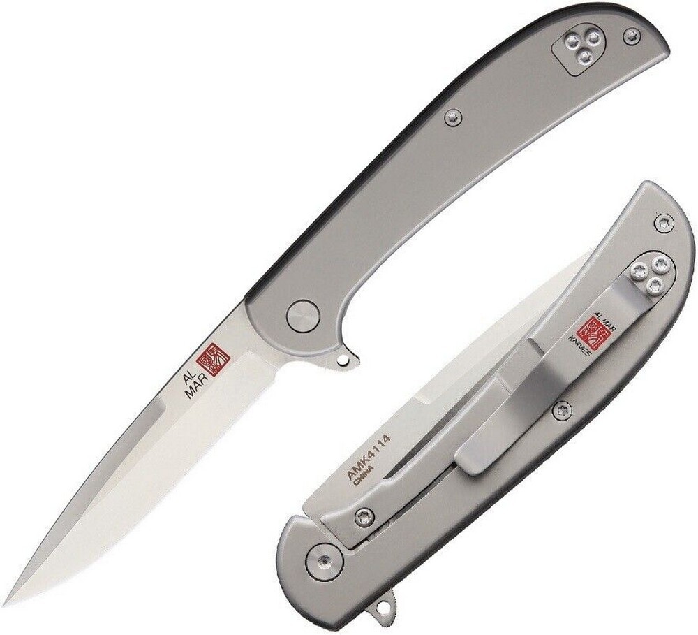 Al Mar Ultralight Hawk Framelock Satin Titanium Folding Pocket Knife – AMK4114