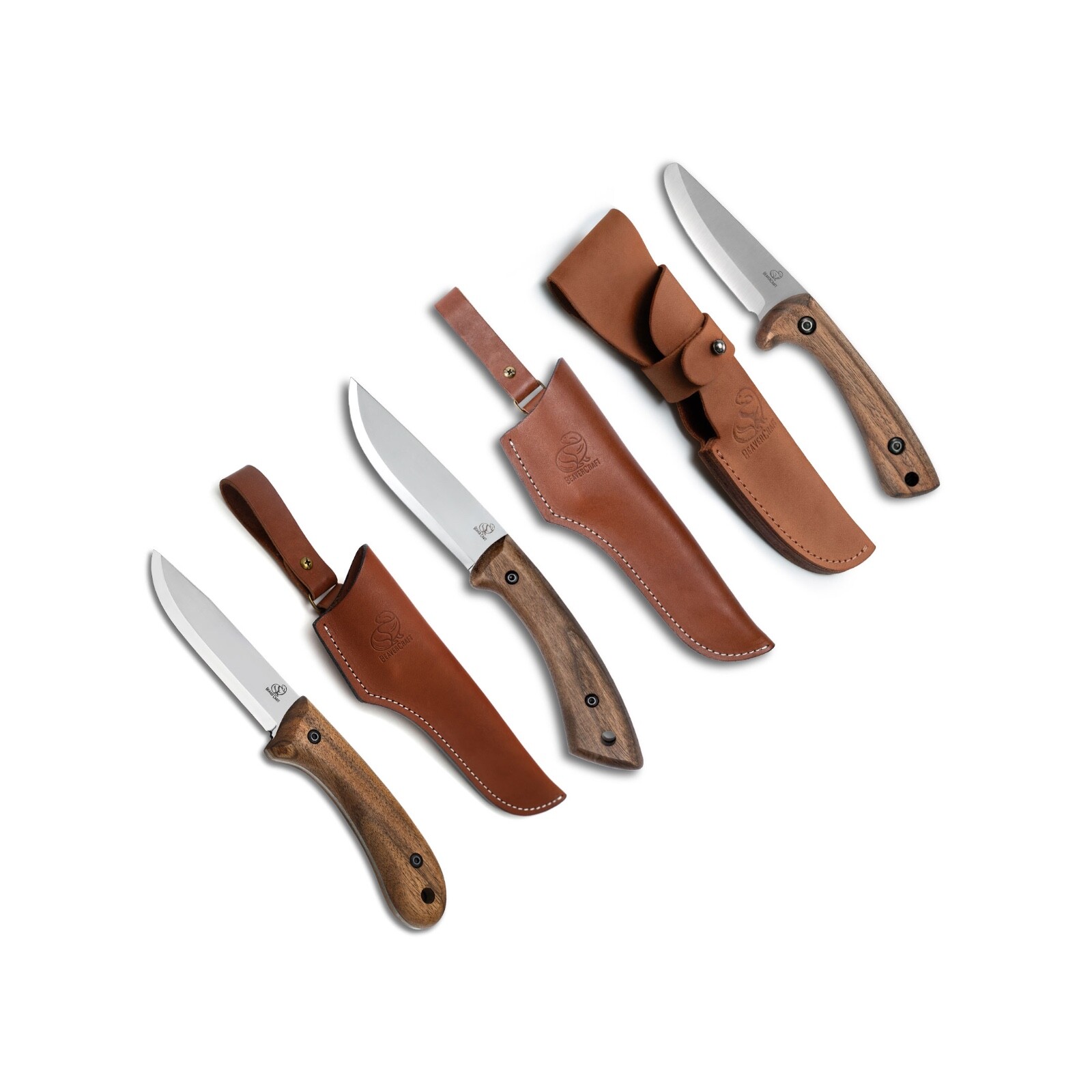 BeaverCraft Bushcraft Knives Bundle BSH1 Dune + BSH2 Glacier + BSH Kid