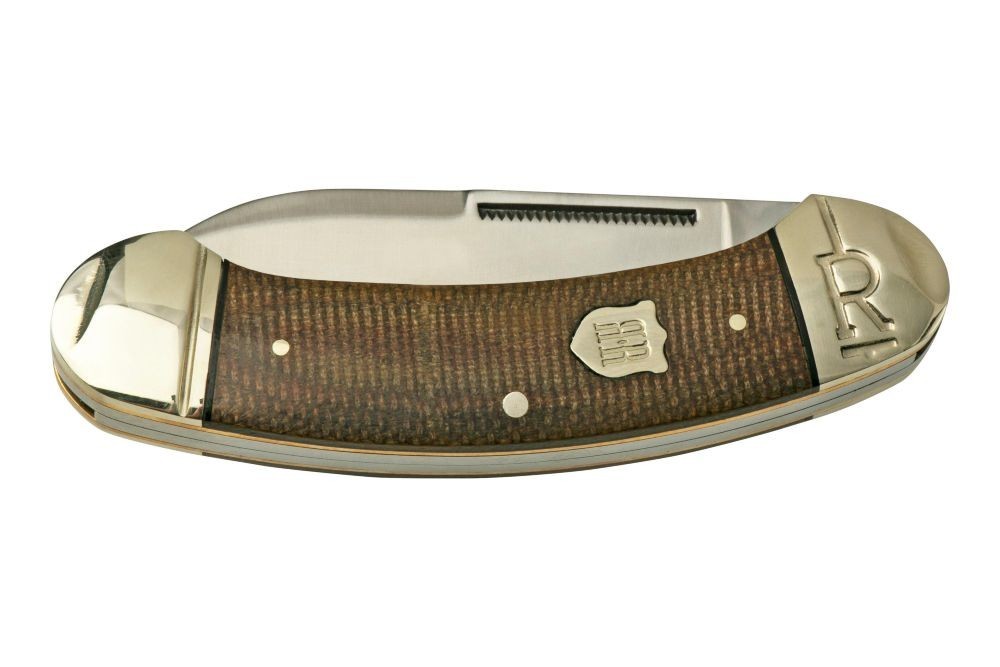 Brown Burlap Micarta Handle Bow Canoe Pocket Knife by Rough Rider – Tater Skin