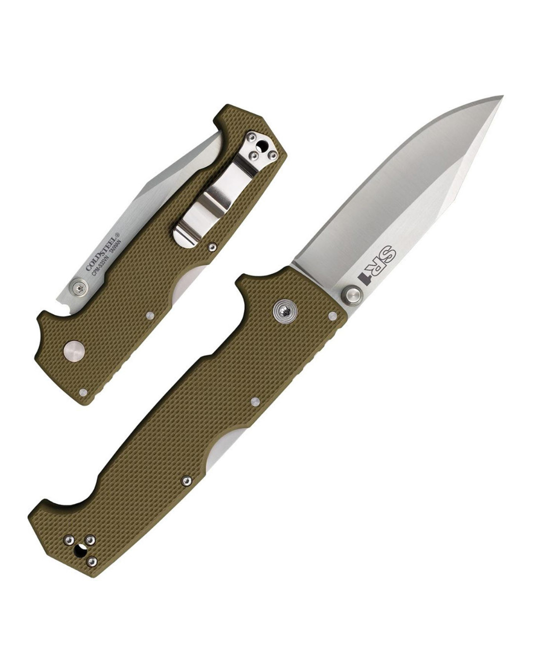 Cold Steel SR1 S35VN Steel 4″ Clip Point Blade G-10 Handle Folding Knife with…