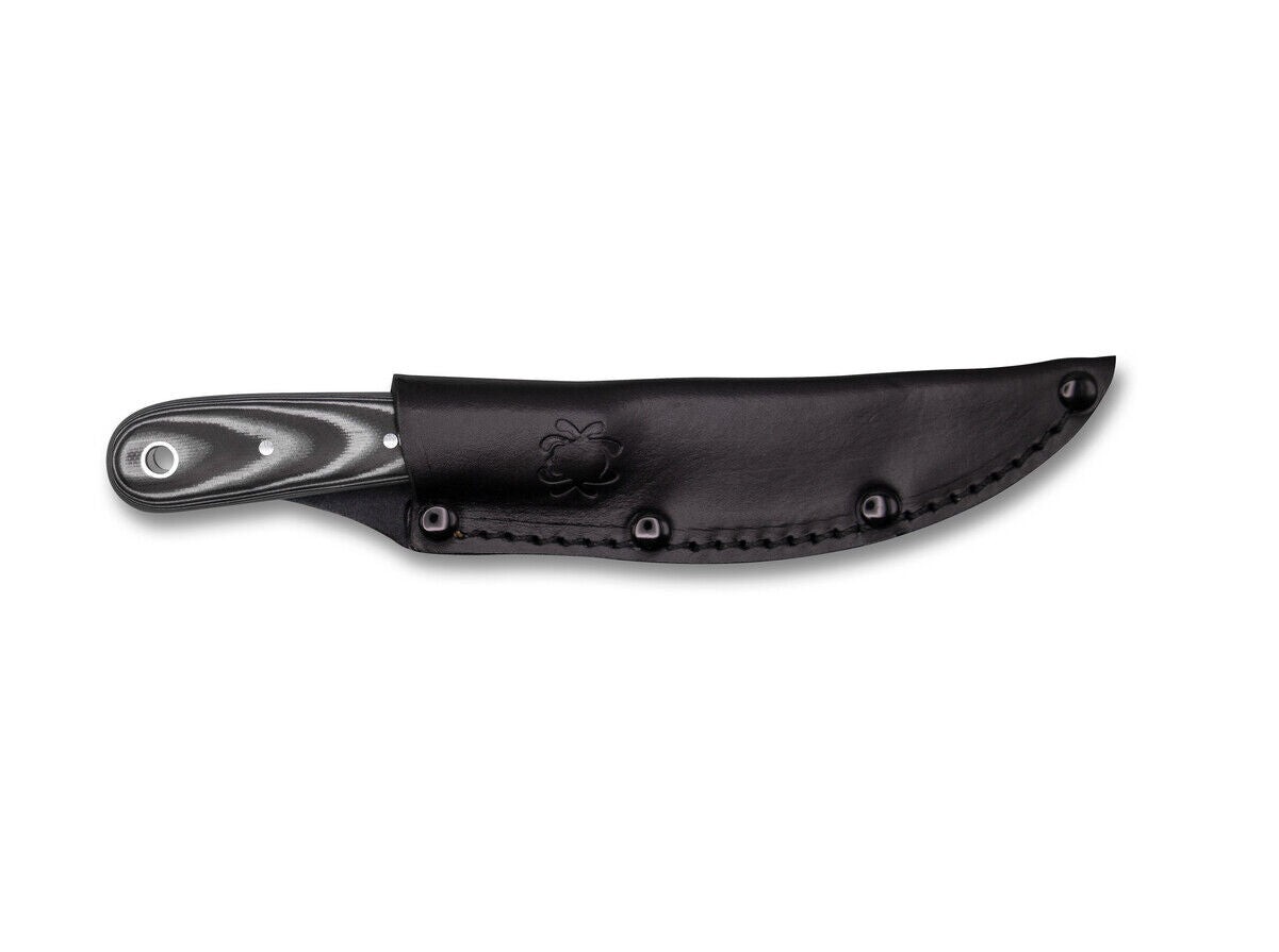 Spyderco Bow River Fixed Blade Hunting Knife Full Tang G10 Handle Leather Sheath