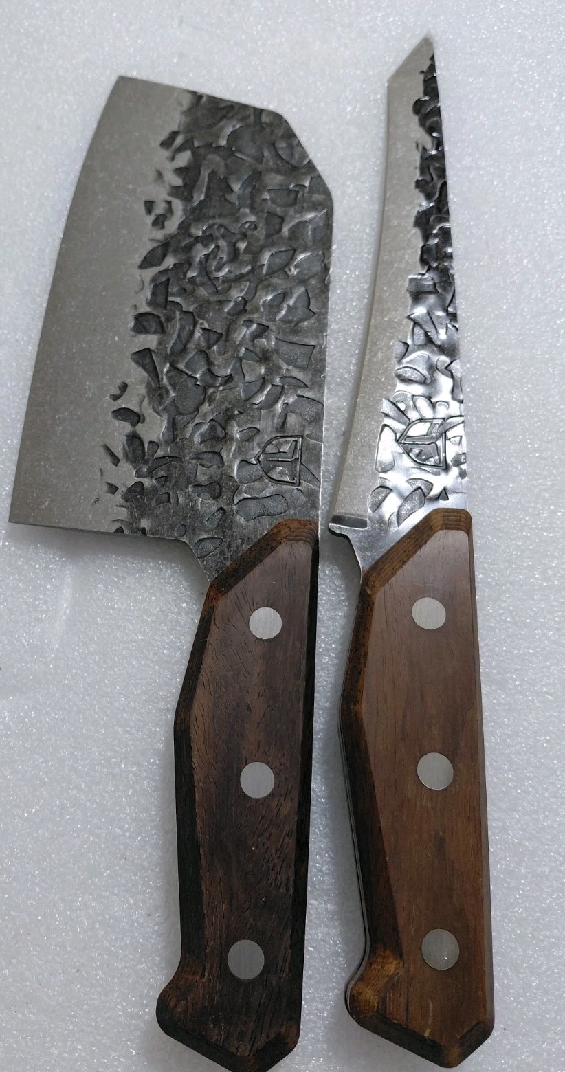 2 Pcs True Primal Forge Outdoor Sporting Cutlery Tanto Slicer Knife And Chopper