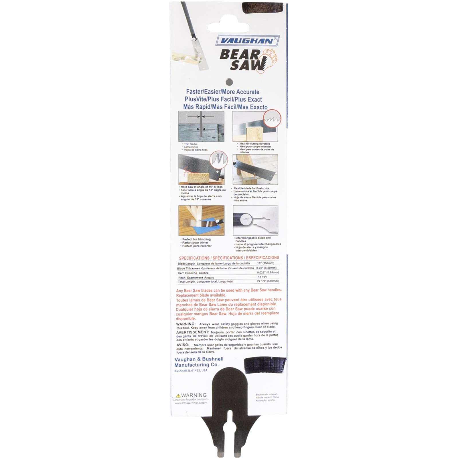 VAUGHAN Bear Saw Replacement Blade, Genuine Japenese, 10 10 Inch, Silver