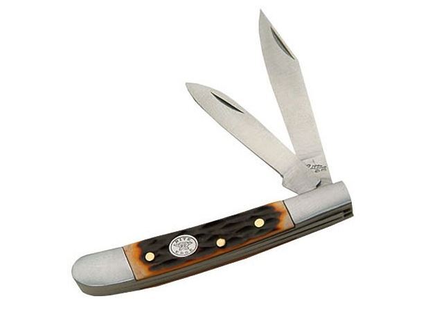 FOLDING POCKET KNIFE | 2.75″ Classic Trapper Knife 2 Blade Brown Bone Handle