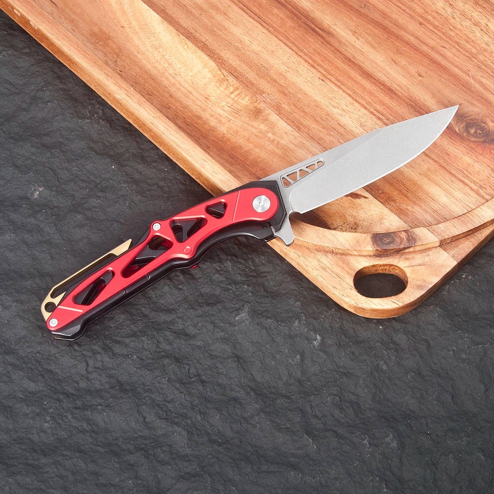 2pcs Pocket Knife, D2 Steel blade Aluminum Alloy Handle with Extra EDC Knife