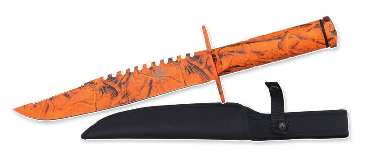 15″ SNAKE EYE TACTICAL SURVIVAL FIXED BLADE KNIFE W/ HEAVY DUTY SHEATH ORANGE