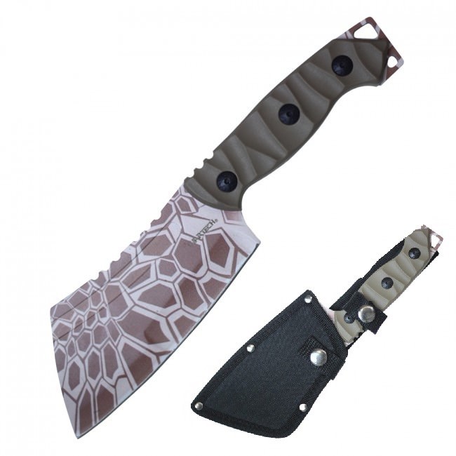 Tactical Knife | Wartech 9.5″ Overall Full Tang Tan Military Combat Cleaver