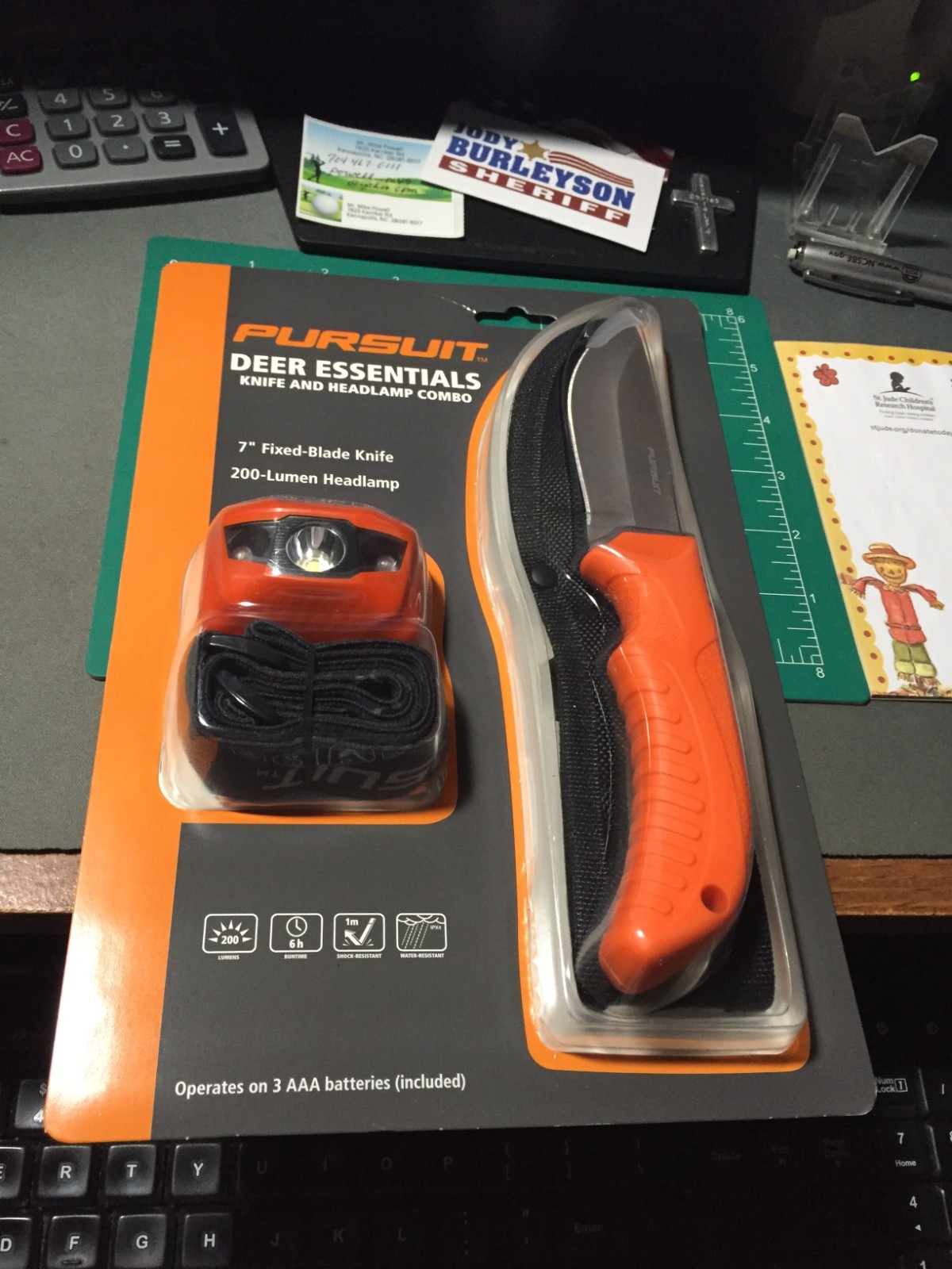PURSUIT DEER ESSENTIALS KNIFE AND HEADLAMP COMBO NIP