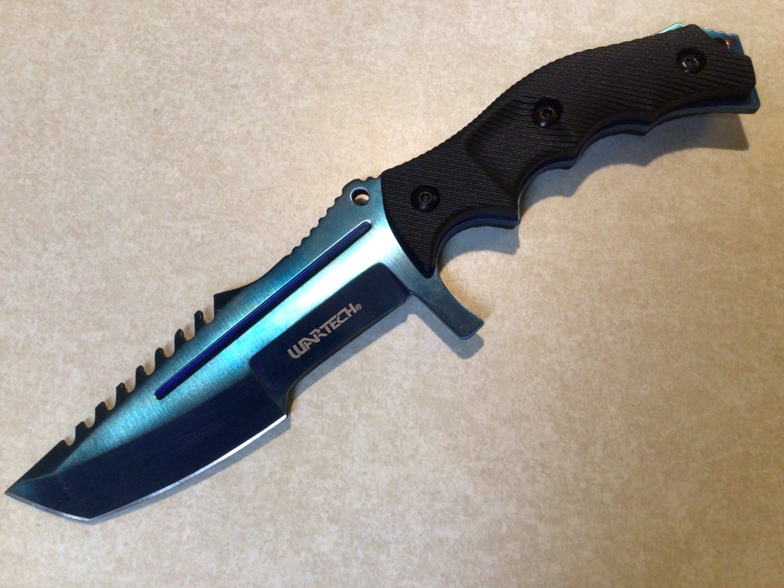 WarTech Tactical / Survival Knife, Blue, HWT202BLS, 8.5″ Overall, w/ Sheath