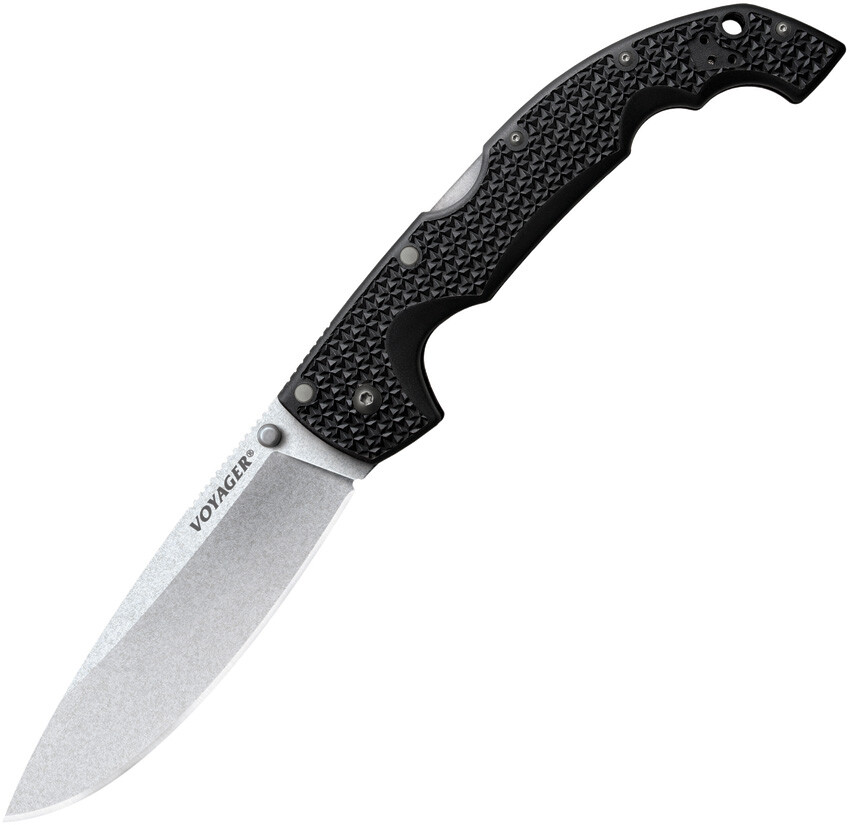 Cold Steel XL Voyager Lockback Black Folding AUS-10A Drop Pt Pocket Knife