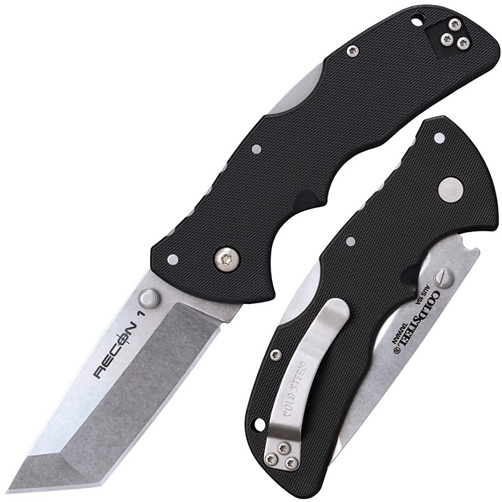 Cold Steel Mini Recon 1 3″ AUS10A Tanto Point Blade 4″ GFN Handle Folding Kni…