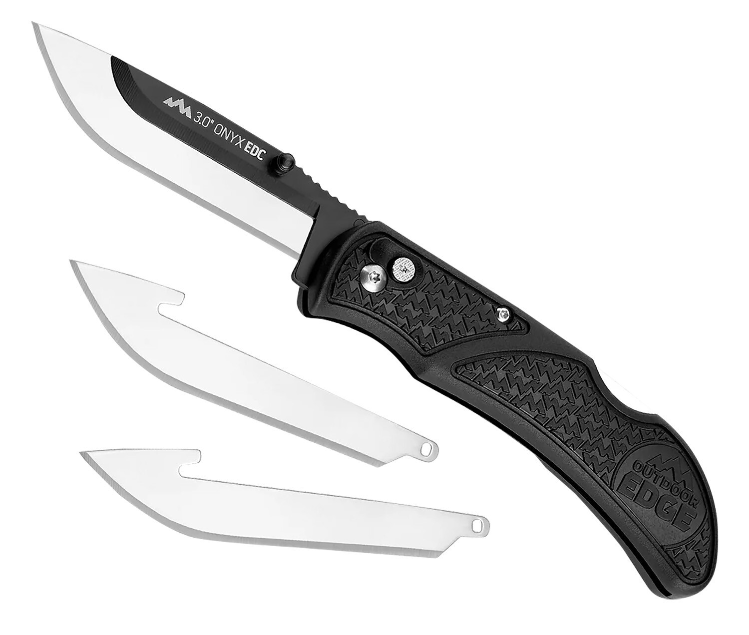 Outdoor Edge OX30C Onyx Lite 3″ Folding Plain 420J2 Stainless Steel Blade Black