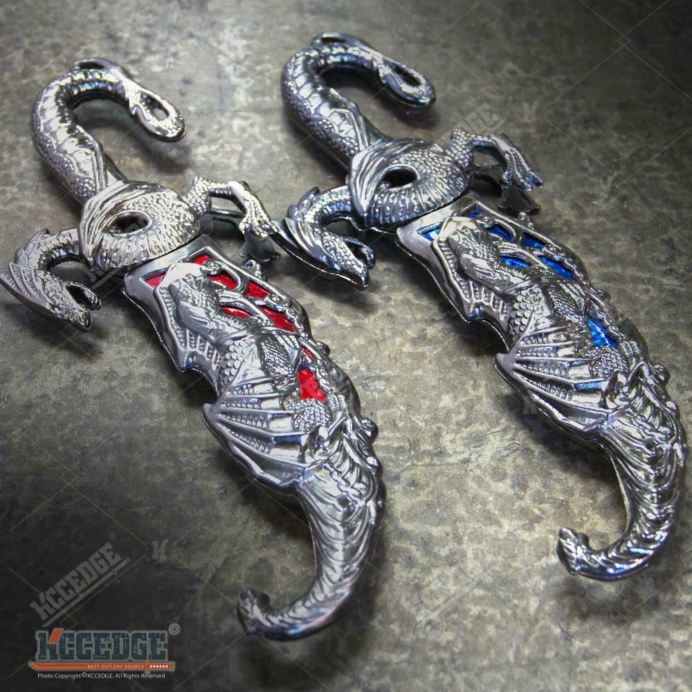 10″ MEDIEVAL DRAGON SLAYER DAGGER w/ COLOR INLAYS AND FULL EDGE BLADE