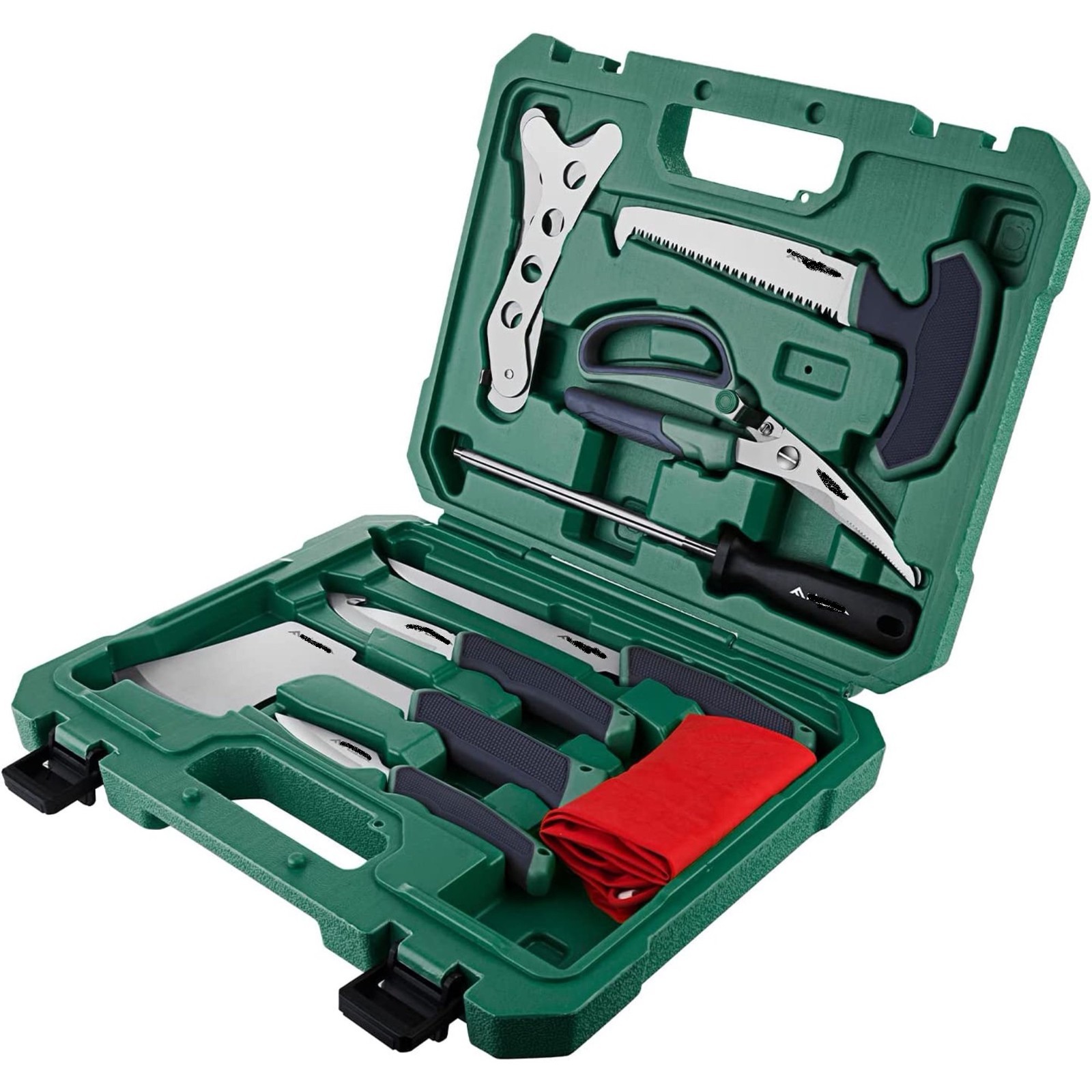 10pc Hunting Field Dressing Kit Game Processing Knife Set Storage Case