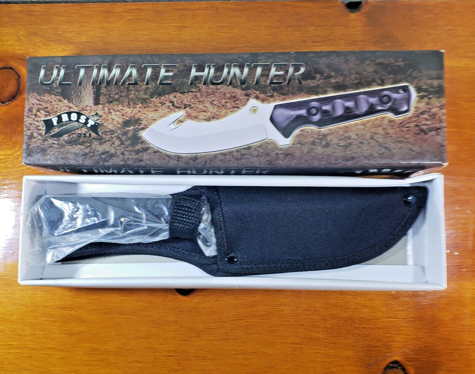 Frost Cutlery Ultimate Hunter 9 1/2″ Overall Fixed Blade Guthook Knife w/Sheath